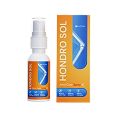 Frasco e caixa de Hondro Sol, Joint Care Spray